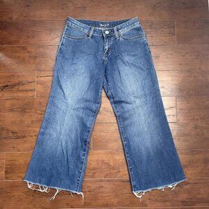 Wrangler Bootcut Jeans 1/2x32 Women’s Wide Leg Cropped Medium Wash Denim Pants